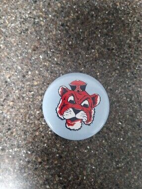 Vintage Rare Blue Auburn Tiger Aubie Face Button Pin with 'A' Cap